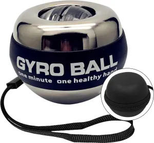Metal Torque Ball with Light, Weighted Auto-Start Gyro Ball Hand Wrist Forearm Trainer and Strengthener for Exercise Joint and Muscle with Bag
