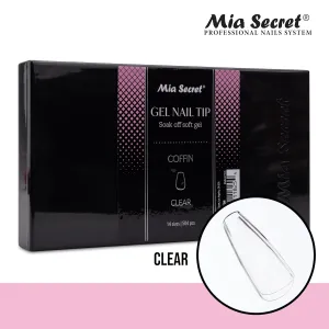 Mia Secret Soak off CLEAR Soft Gel Nail Tip MADE IN USA for Salon and DIY (Clear 504 Tips, Coffin)