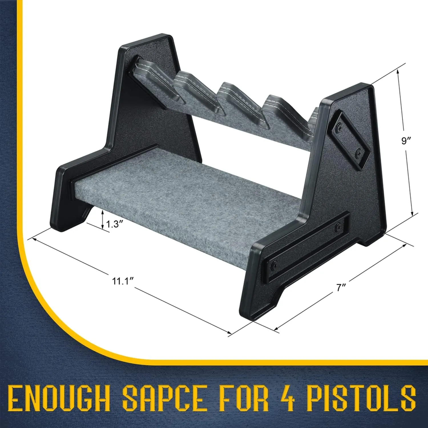 Mind and Action Pistol Rack, Handgun Holder for Safe, Cabinet Organizer, Gun Accessories, Gifts for Men