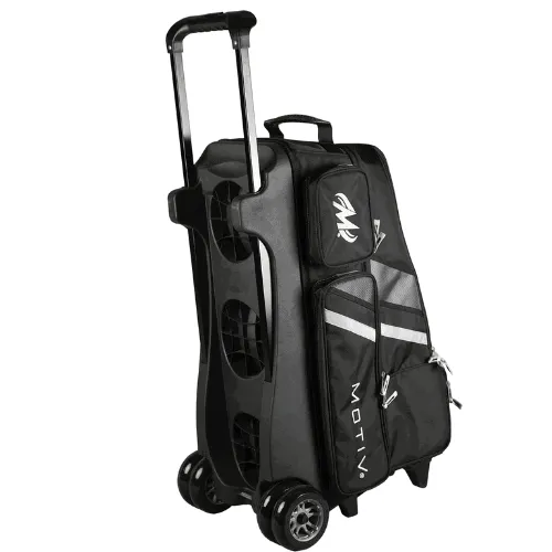 Motiv Vault Inline Black/Grey 4-Ball Bowling Ball Roller Bag