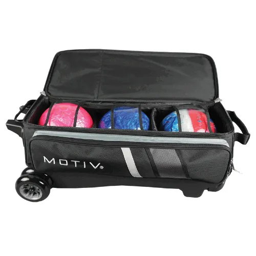 Motiv Vault Inline Black/Grey 4-Ball Bowling Ball Roller Bag