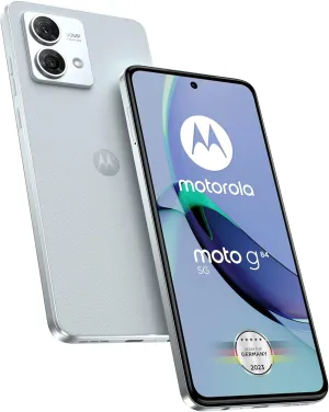 Motorola Moto G84 5G (GSM Unlocked, International Version) 256GB   12GB RAM Dual SIM Android 13 Smartphone (Marshmallow Blue)