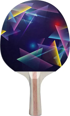 Neon Lights Colorful Design Ping Pong Paddle, Premium 5 Ply Table Tennis Racket (Black on Back)