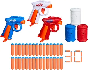 NERF N Series Backyard Triple Pack, Includes 3 Flex Blasters, 3 Targets, 30 N1 Darts, Ages 8  (Amazon Exclusive)