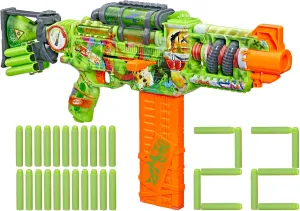 Nerf Zombie Corrupter Dart Blaster, 22 Nerf Elite Darts, 18 Dart Clip, Dart Storage, Bolt Action, Outdoor Games, Ages 8 
