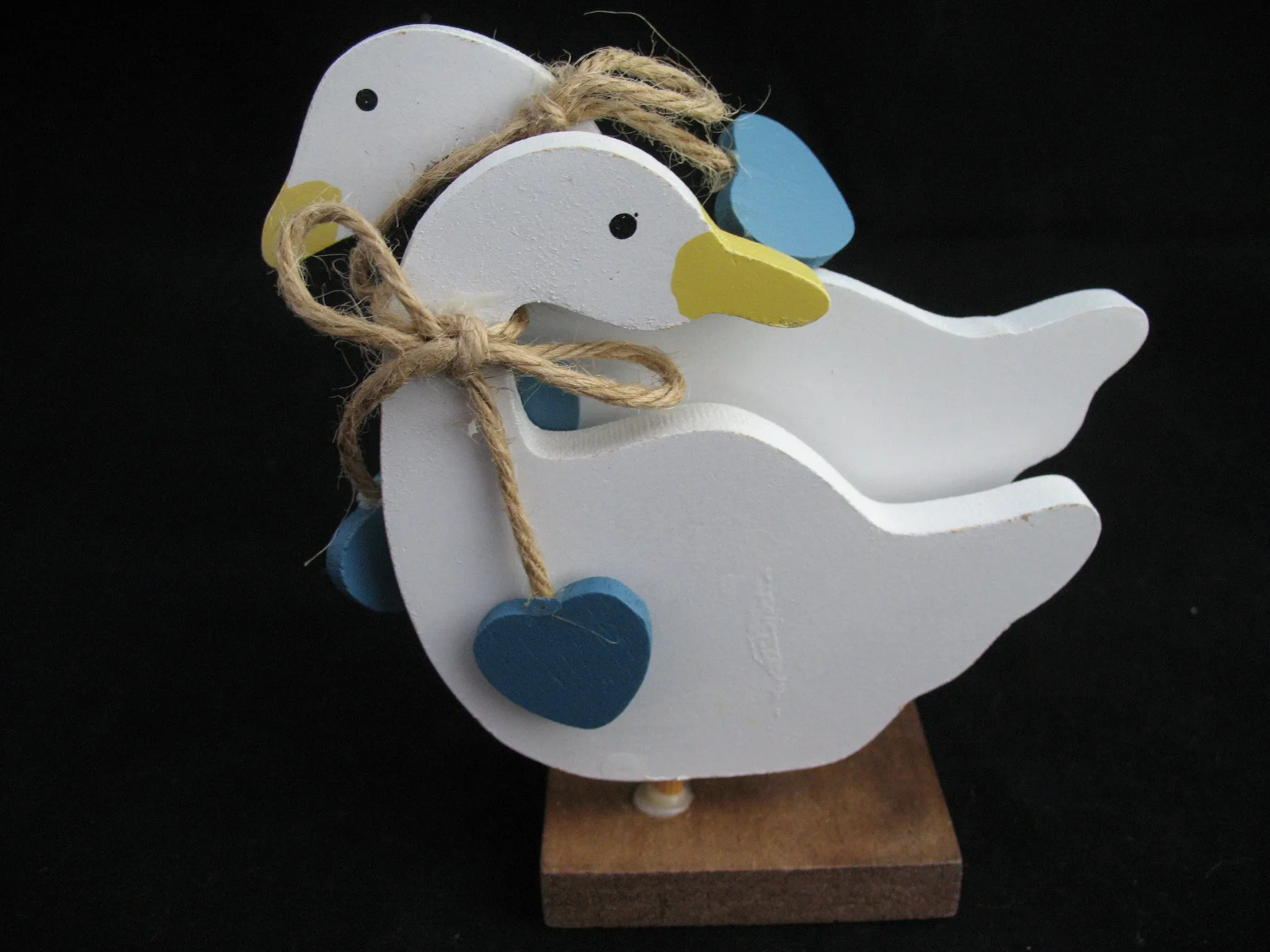 NEW Box CHADWICK Handpainted Wood Wooden TWIN GEESE Kitchen Decor NAPKIN Holder