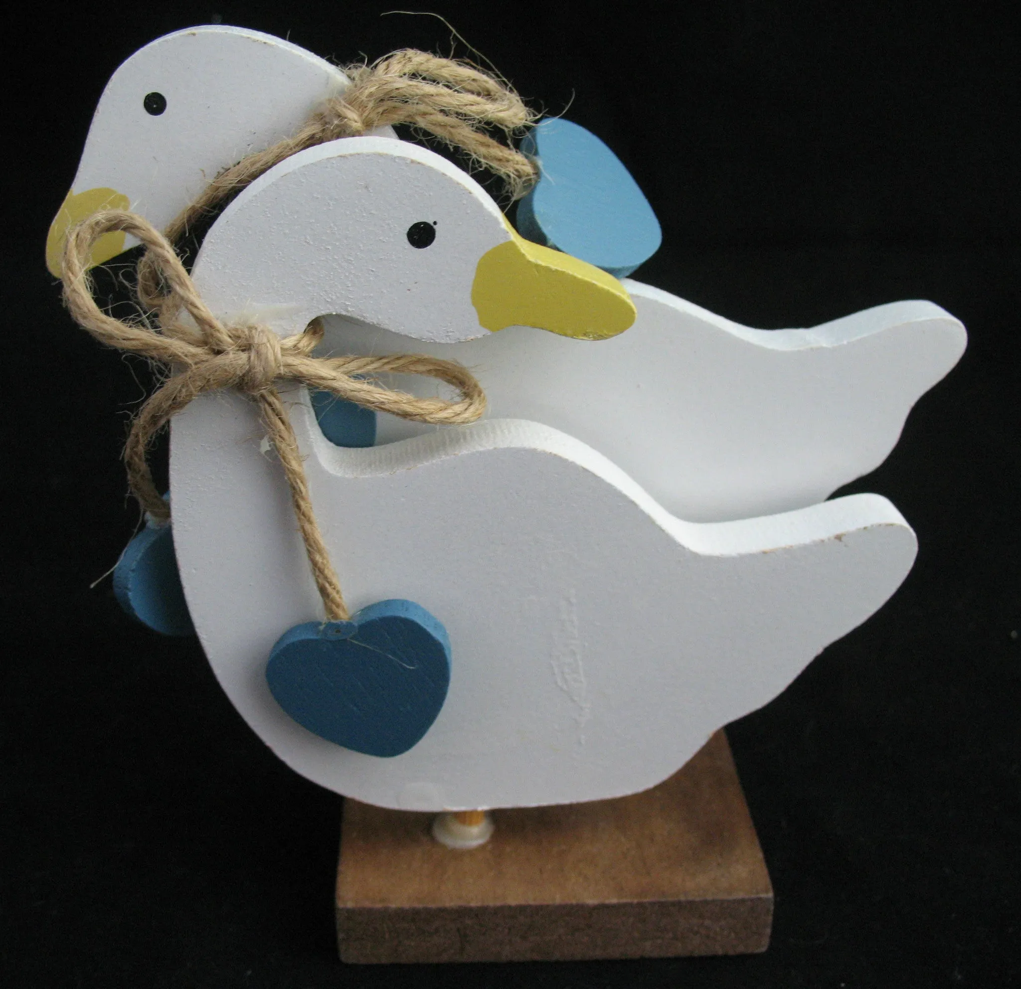 NEW Box CHADWICK Handpainted Wood Wooden TWIN GEESE Kitchen Decor NAPKIN Holder