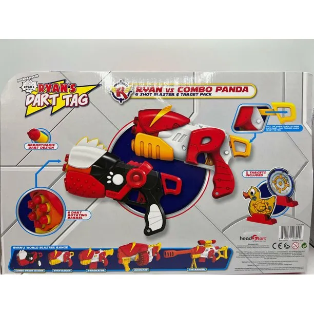 New in package! Ryan's World Ryan's Dart Tag Ryan vs Combo Panda Blaster 2-Pack