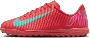 Nike Jr. Mercurial Vapor 16 Club Little/Big Kids' TF Low-Top Soccer Shoes (FQ8287-800, Ember Glow/Aurora Green)