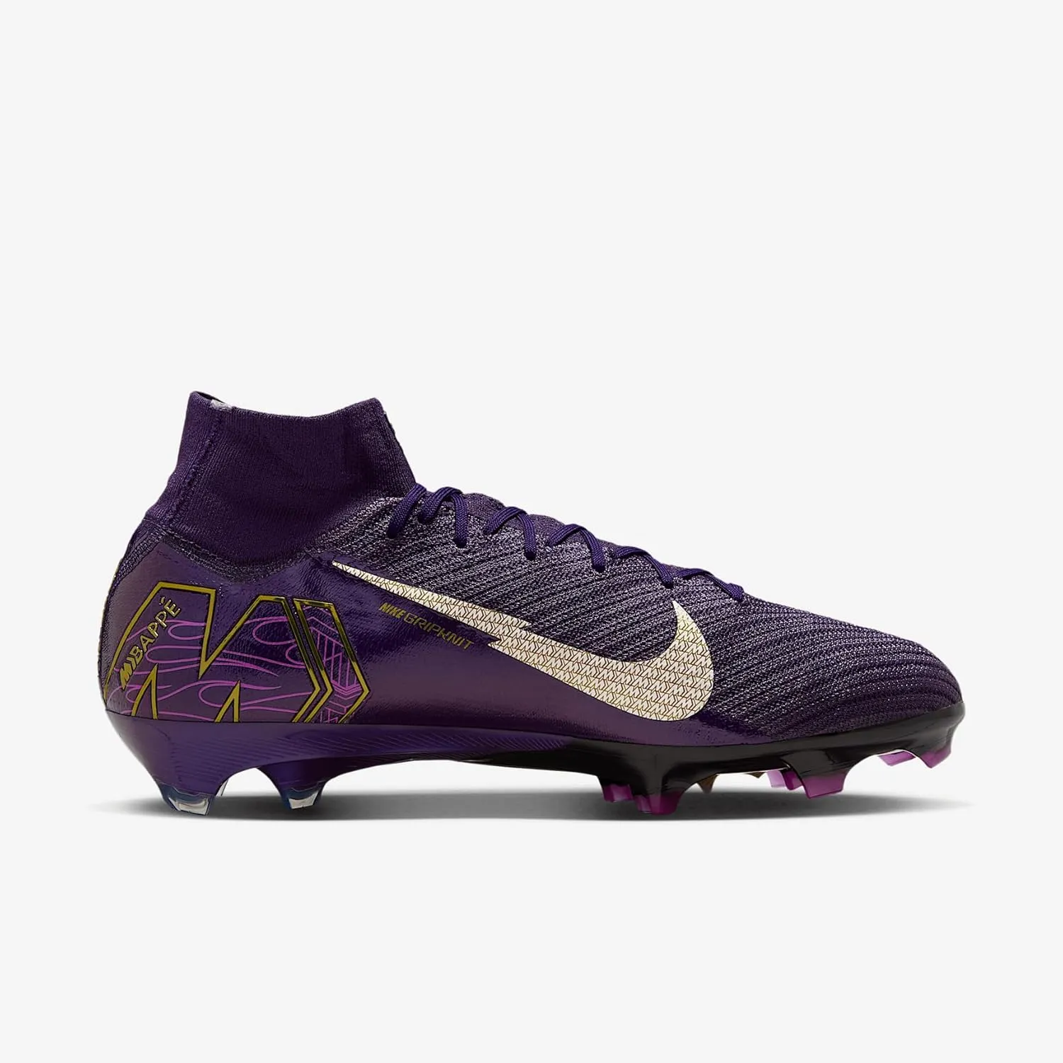 Nike Mercurial Superfly 10 Elite Kylian Mbappe FG High-Top Soccer Cleats (FQ8692-500, Grand Purple/Pale Ivory)