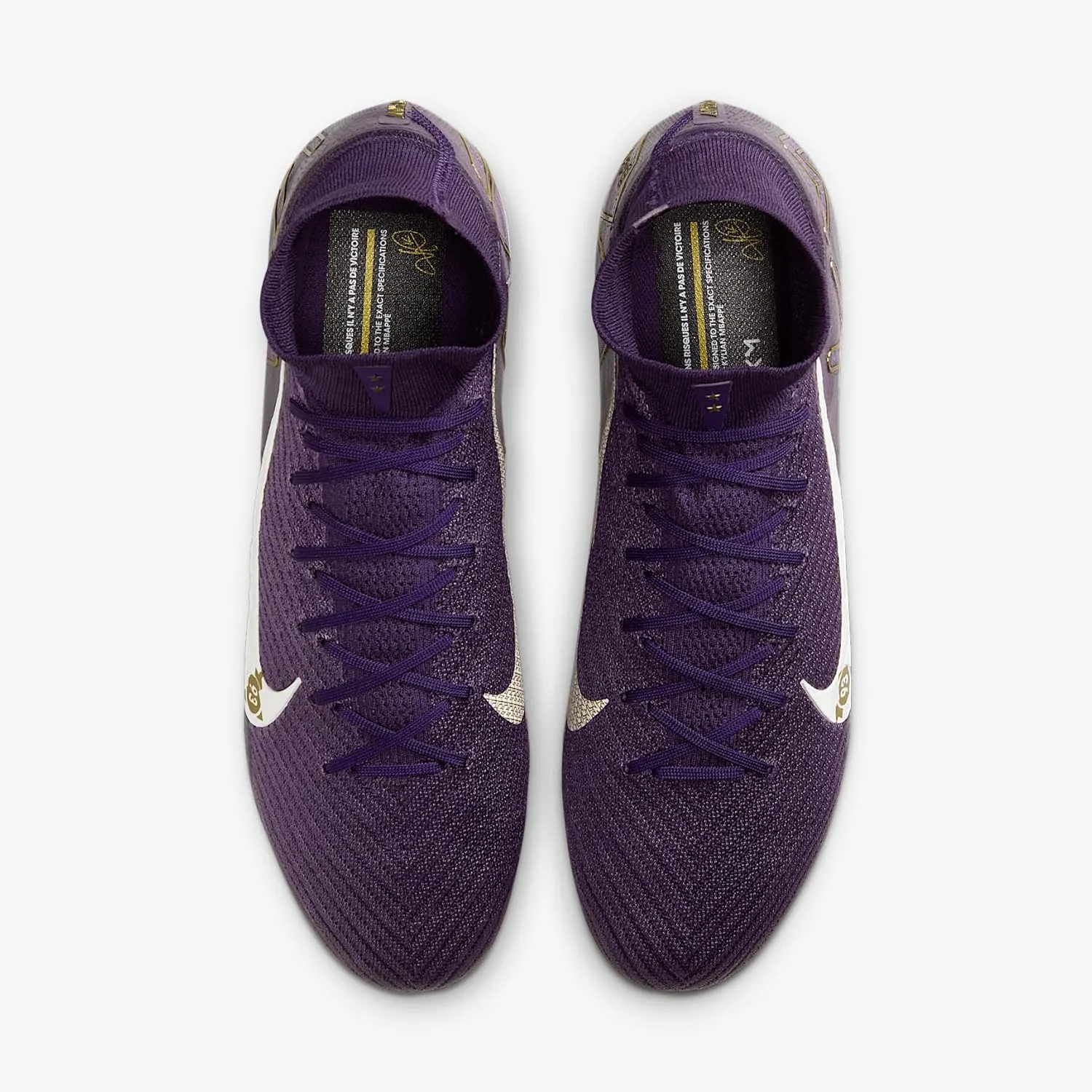 Nike Mercurial Superfly 10 Elite Kylian Mbappe FG High-Top Soccer Cleats (FQ8692-500, Grand Purple/Pale Ivory)