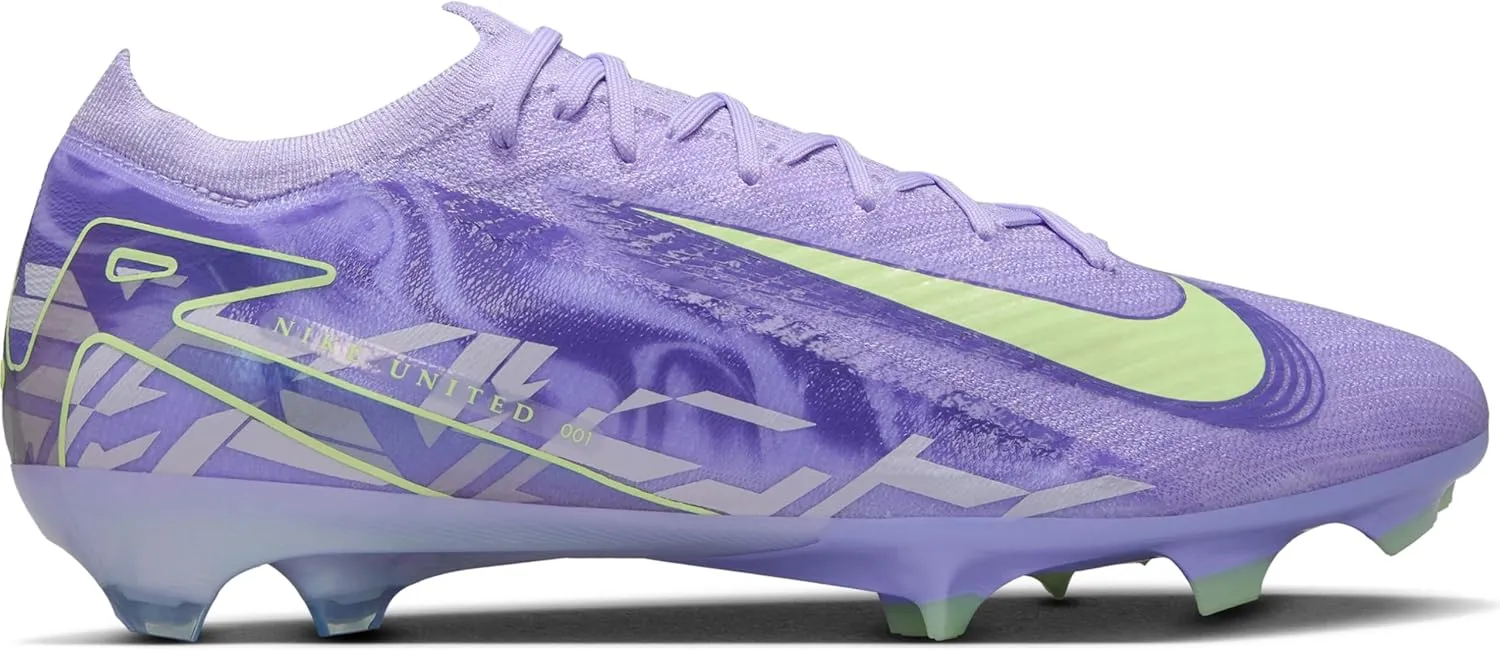 Nike United Mercurial Vapor 16 Elite FG Low-Top Soccer Cleats (HF1605-500, Purple Agate/Barely Volt)