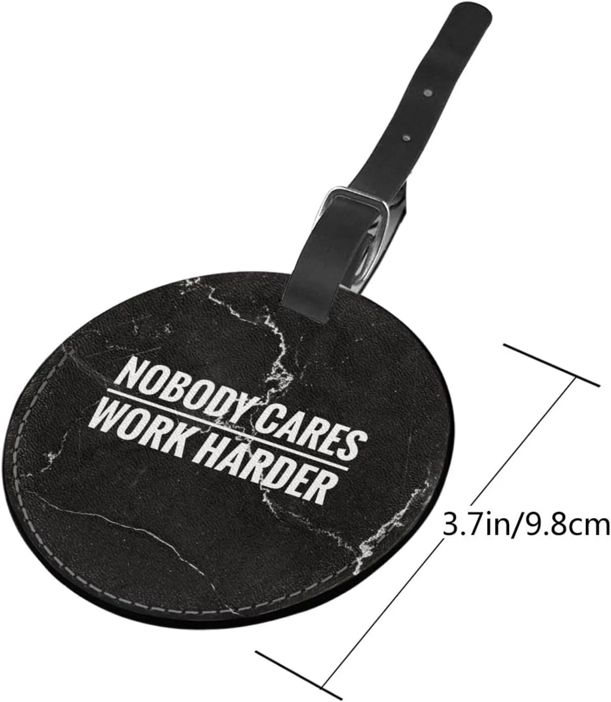 Nobody Cares Work Harder Luggage Tag with Name Id Luggage Tag, for Suitcase Travel Bag 2 PCS, Black