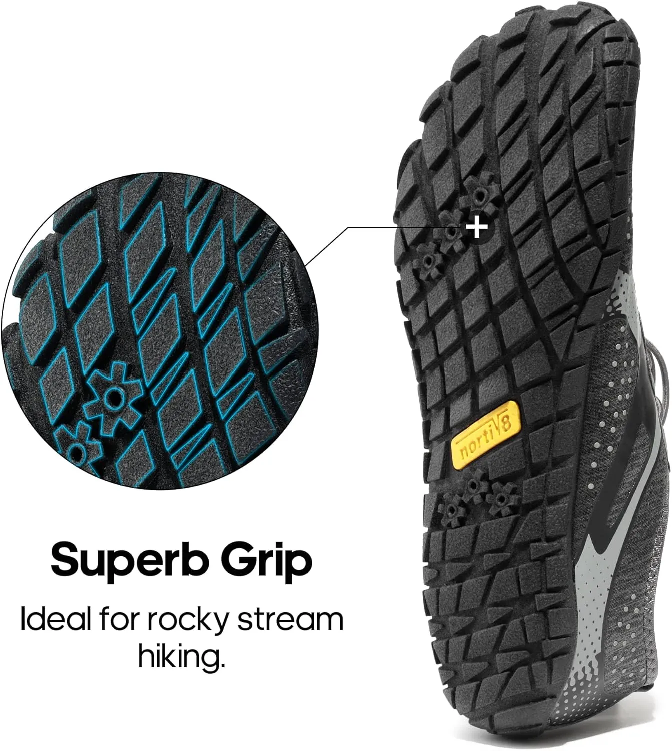 NORTIV 8 Men's Water Shoes Barefoot Athletic Lightweight Sports Aqua Shoes Outdoor Swim Fishing Hiking Diving Surf Walking Water Shoe TREKMAN