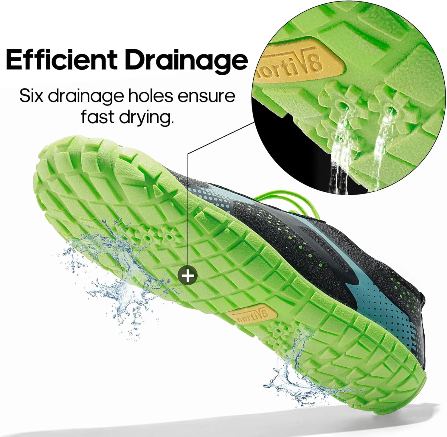 NORTIV 8 Men's Water Shoes Barefoot Athletic Lightweight Sports Aqua Shoes Outdoor Swim Fishing Hiking Diving Surf Walking Water Shoe TREKMAN