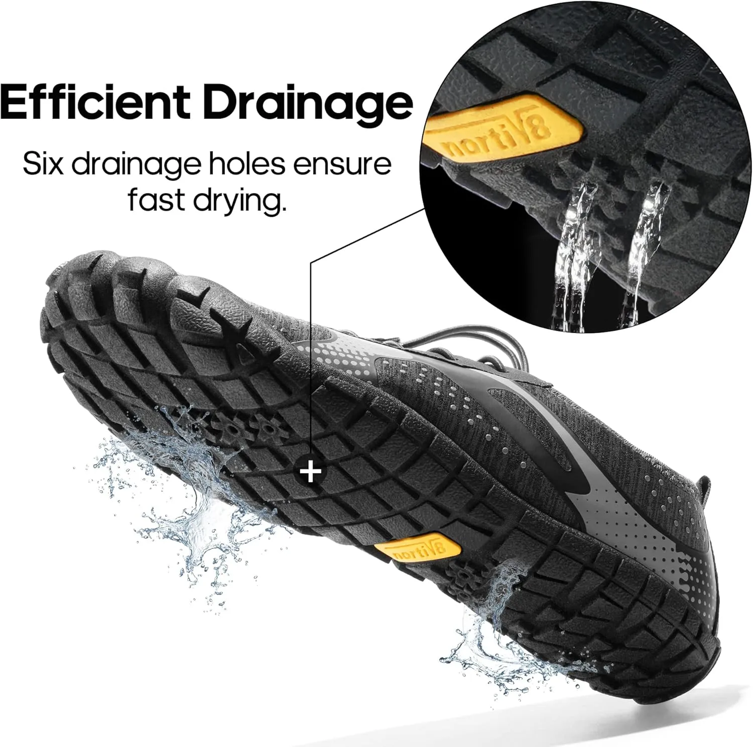NORTIV 8 Men's Water Shoes Barefoot Athletic Lightweight Sports Aqua Shoes Outdoor Swim Fishing Hiking Diving Surf Walking Water Shoe TREKMAN