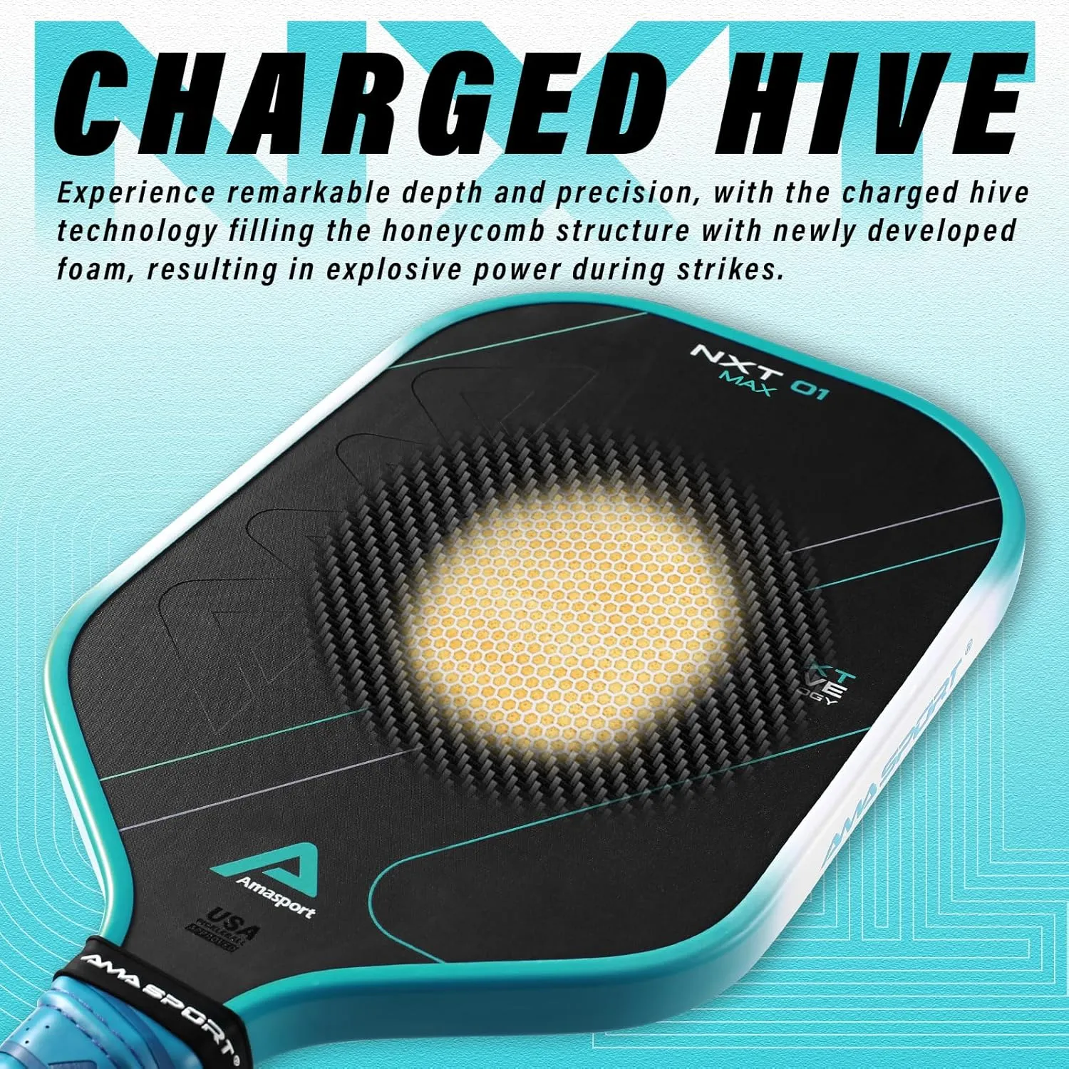 NXT 01 Propulsion Frame USAPA Approval Pickleball Paddle-Upper Limit Roughness Drive Textured Surface for PRO Player 16mm
