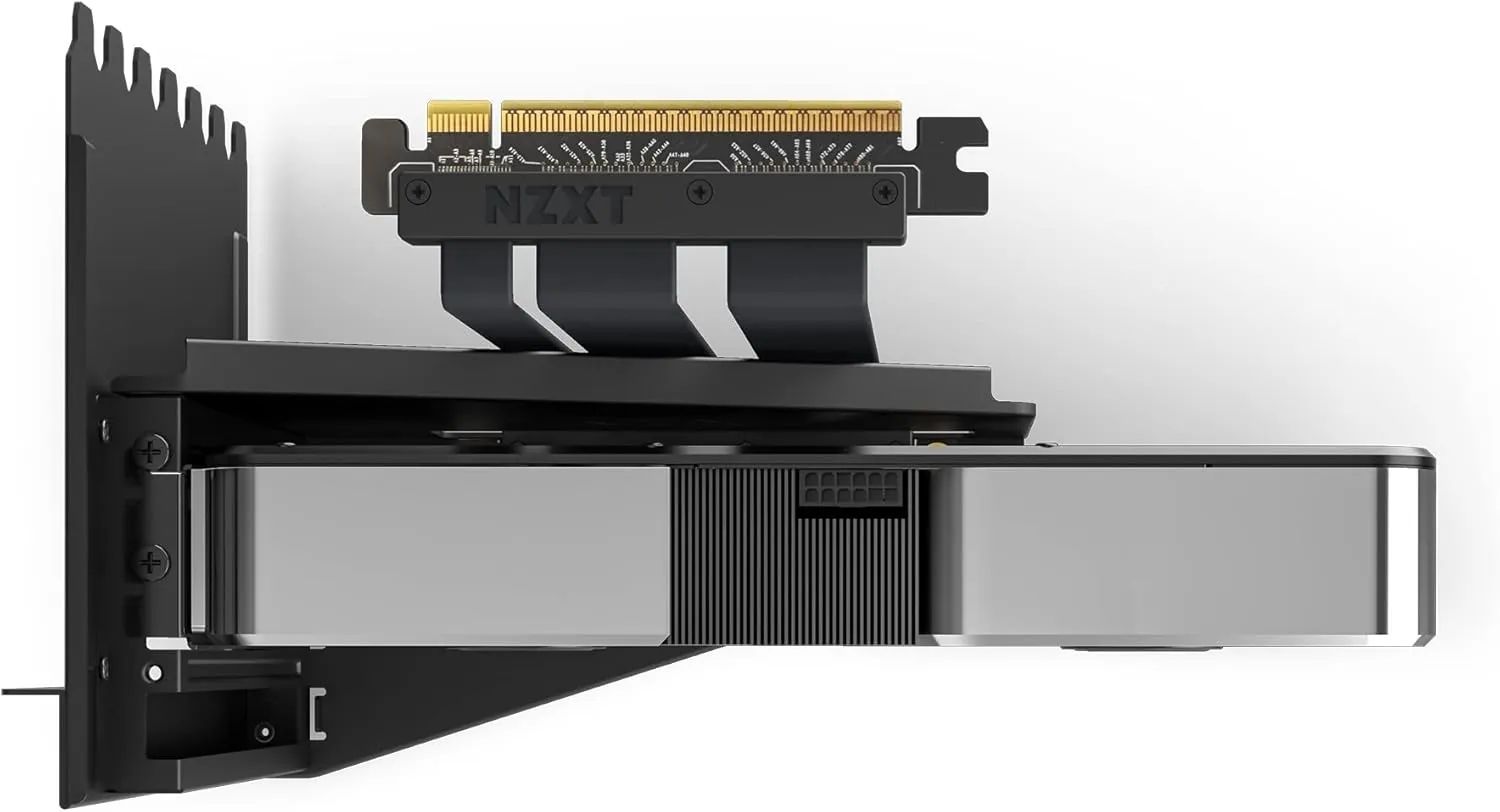 NZXT Vertical GPU Mounting Kit - AB-RH175-B1-175 mm PCIe 4.0x16 Riser Cable - GPU Holder - Sturdy Steel Bracket - Black