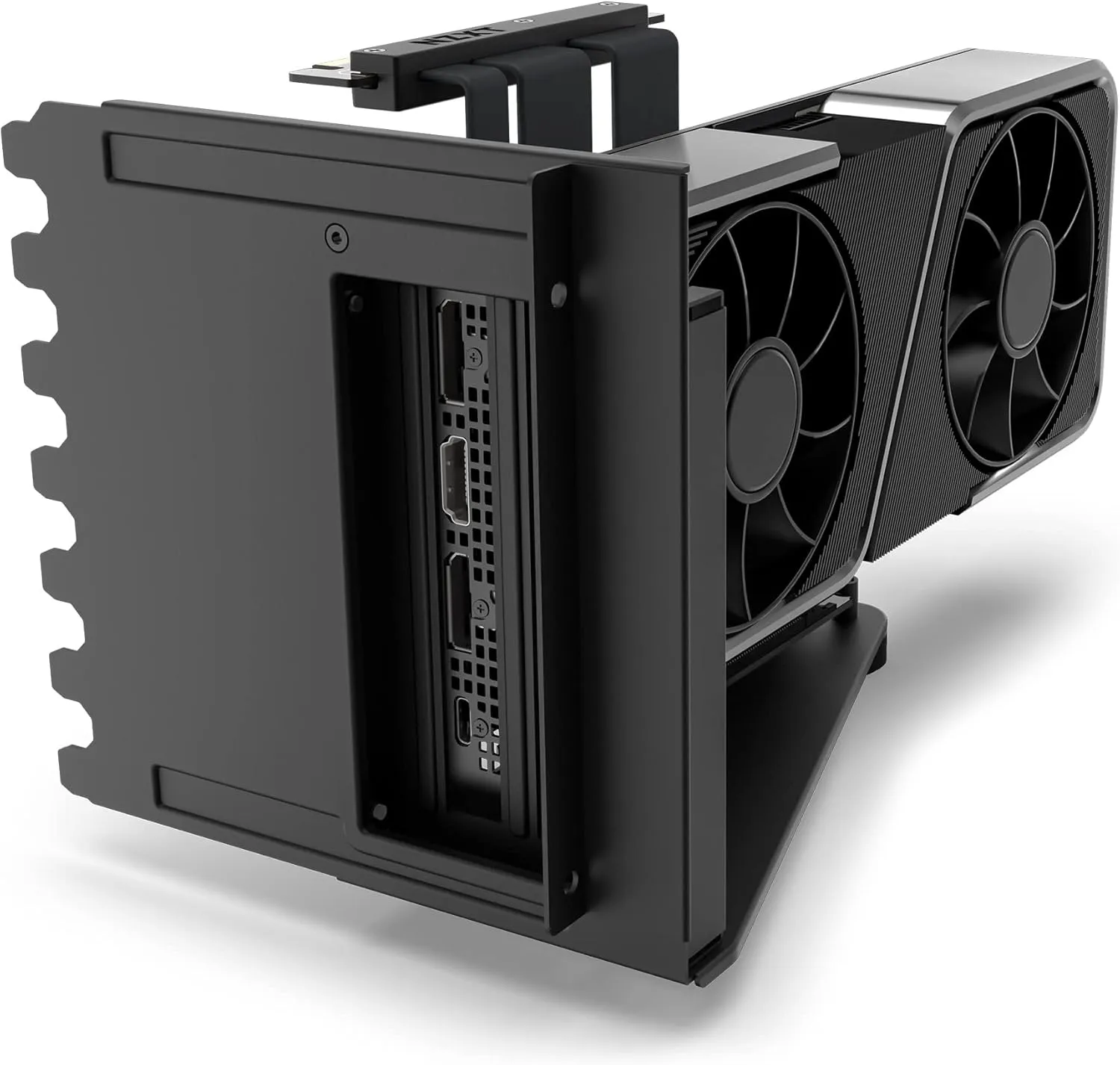 NZXT Vertical GPU Mounting Kit - AB-RH175-B1-175 mm PCIe 4.0x16 Riser Cable - GPU Holder - Sturdy Steel Bracket - Black