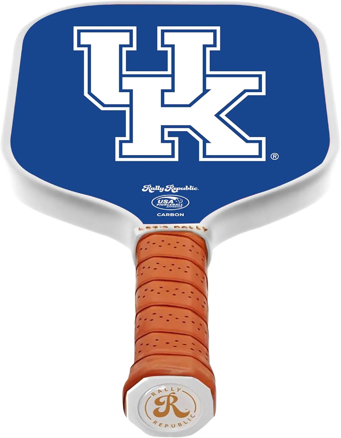 Officially Licensed Collegiate Pickleball Paddle - USA Pickleball Association Approved Racket - Lightweight Honeycomb Core, Carbon Fiber Exterior, Premium Leather Grip for Comfort