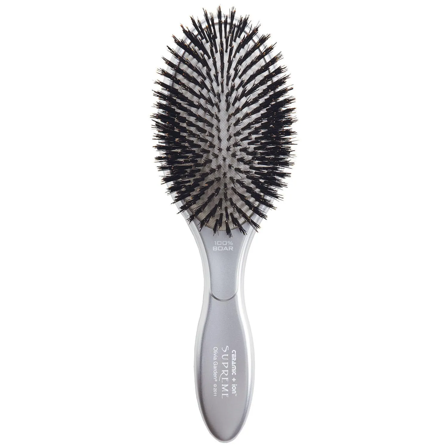 Olivia Garden Ceramic   Ion Supreme Styler Cushion Paddle Brush - Boar & Ionic for Shine, Frizz Control & Smoother Hair