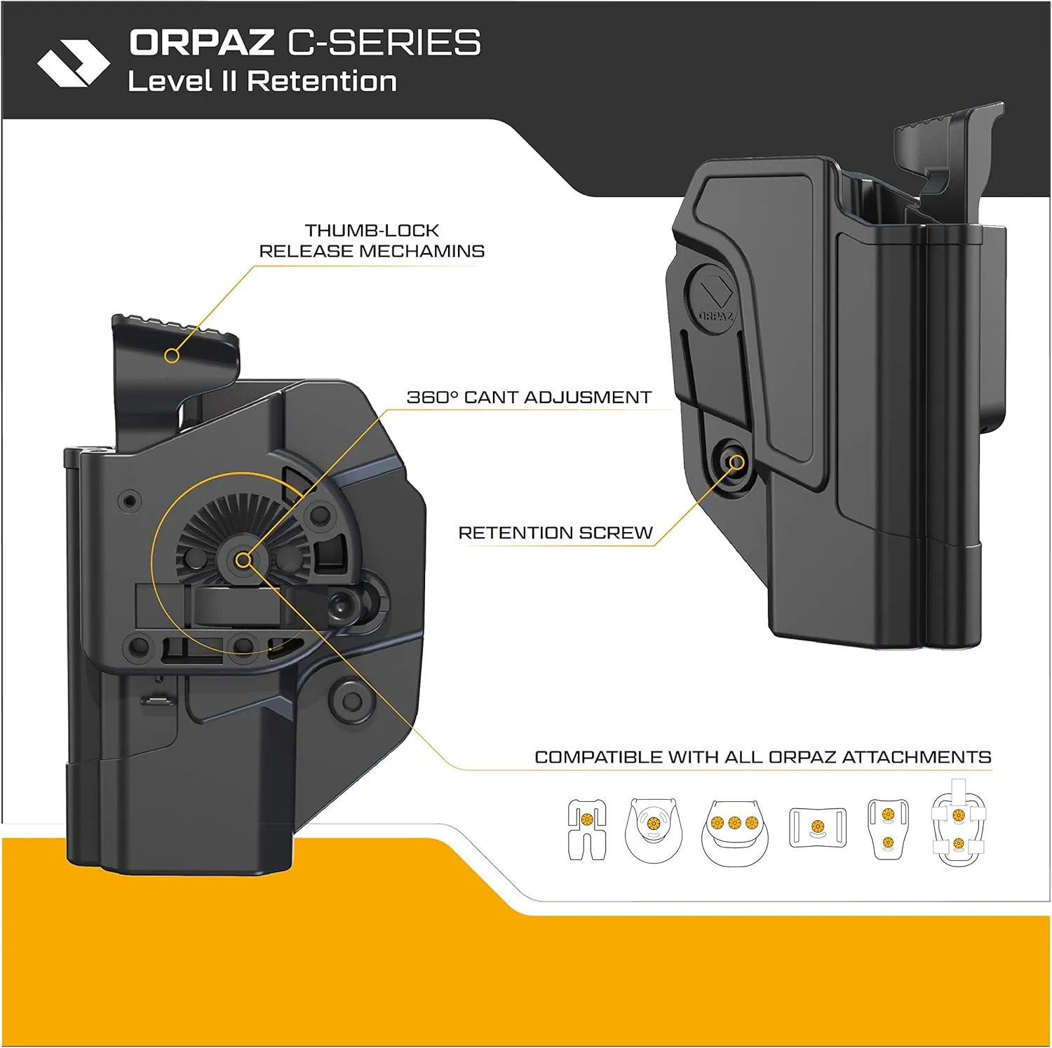 Orpaz C-Series 1911 Holster Level I/Level II OWB Holster