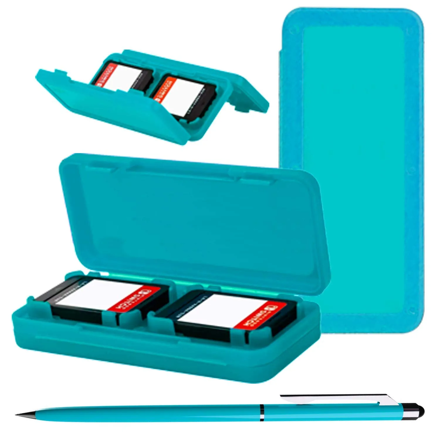 Orzly Switch Lite Accessories Bundle - Case & Screen Protector for Nintendo Switch Lite Console, USB Cable, Games Holder, Grip Case, Headphones, Thumb-Grip Pack & More (Gift Pack - Turquoise Blue)