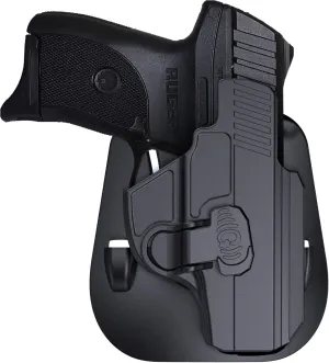OWB Holster for Ruger LC9 LC9s LC380 EC9 Ec9s, Tactical 60° Adjustable Outside Waistband Open Carry Paddle Belt Holster with Index Finger Relase Button, Right-Handed (Unfit Laser/Sight Version)