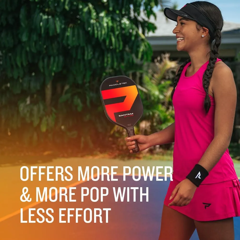 Paddletek Bantam EX-L Pro Pickleball Paddle | Professional Pickleball Paddles with Honeycomb Core, Velvet Textured Polycarbonate Surface, Bantam SRT Core & High Tack Performance Grip | USAPA Approved