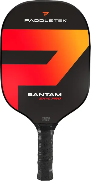 Paddletek Bantam EX-L Pro Pickleball Paddle | Professional Pickleball Paddles with Honeycomb Core, Velvet Textured Polycarbonate Surface, Bantam SRT Core & High Tack Performance Grip | USAPA Approved