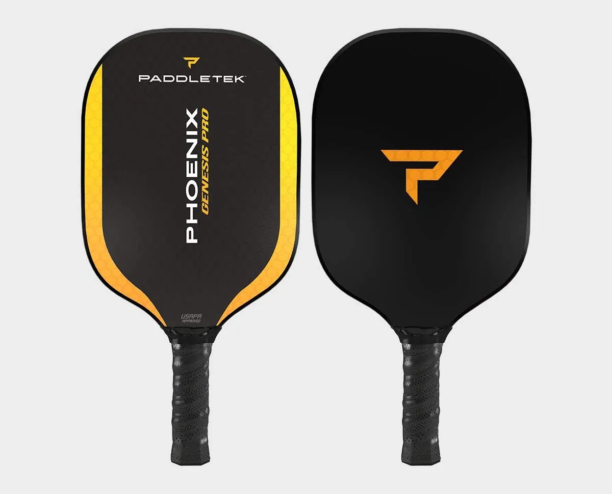 Paddletek Phoenix Genesis Pro - Professional Pickleball Paddles with Honeycomb Core – SRT Pro PolyCore & Fiberglass Epoxy Surface - High Tack Performance Grip – 7.8 oz to 8.2 oz – USAPA Approved