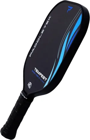 Paddletek Tempest Wave PRO-C 14.3mm - USAPA Approved Pickleball Paddles with Polymer Honeycomb Core - PT-700 Unidirectional Carbon Fiber – Torsional Weighting & High Tack Performance Grip