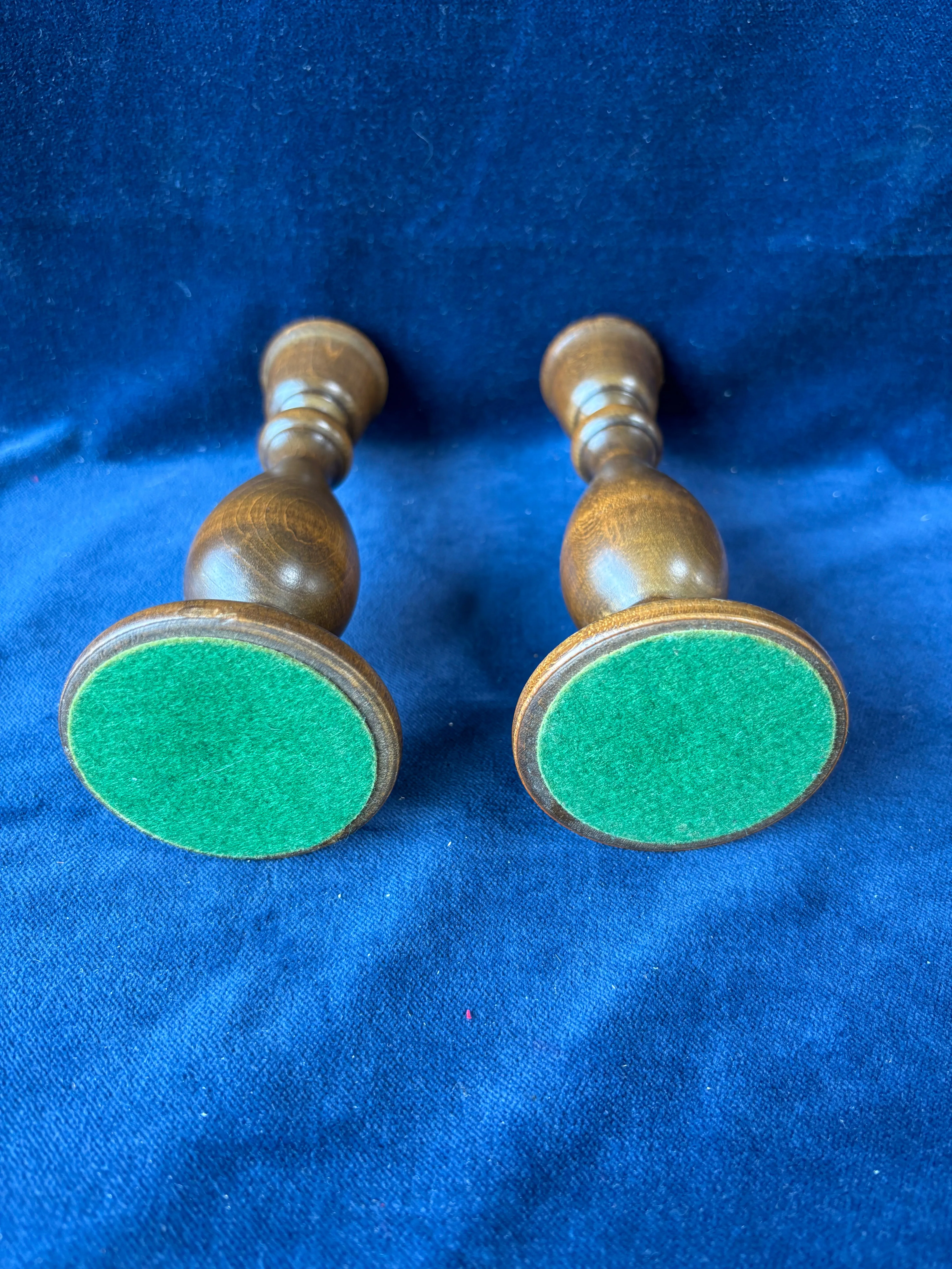 Pair Of Wooden Candle Holders