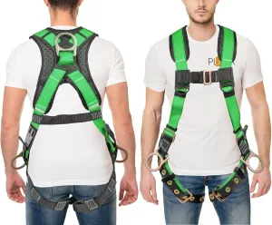 Palmer Safety Full Body Harness with 5 Point Adjustment, Dorsal D-ring, Grommet Legs, Two Side D Rings, and Fall Indicators