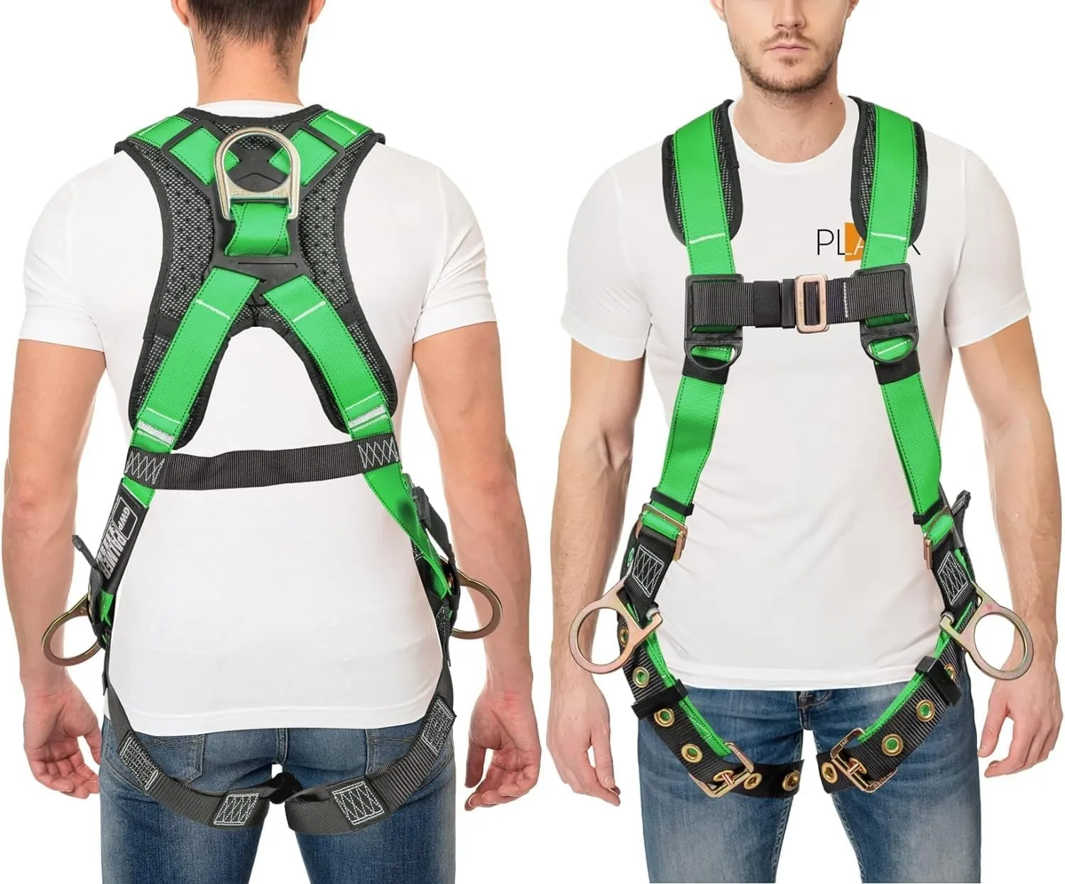 Palmer Safety Full Body Harness with 5 Point Adjustment, Dorsal D-ring, Grommet Legs, Two Side D Rings, and Fall Indicators