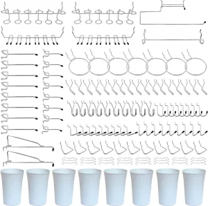 Pegboard Hooks, Will Not Fall Out, for Garage, Workbench, Kitchen, 170 Piece