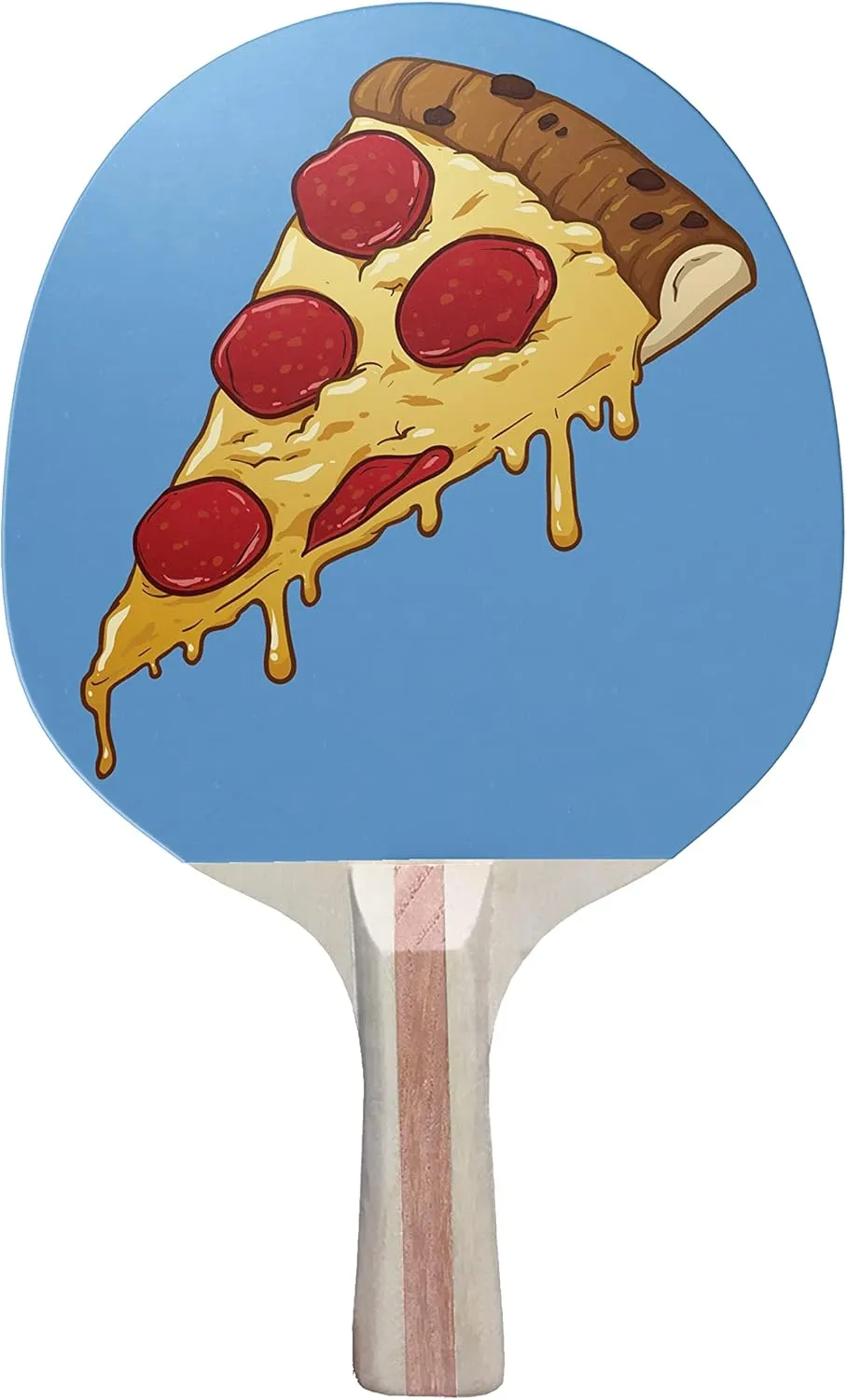 Pepperoni Pizza Colorful Design Ping Pong Paddle, Premium 5 Ply Table Tennis Racket (Red on Back)