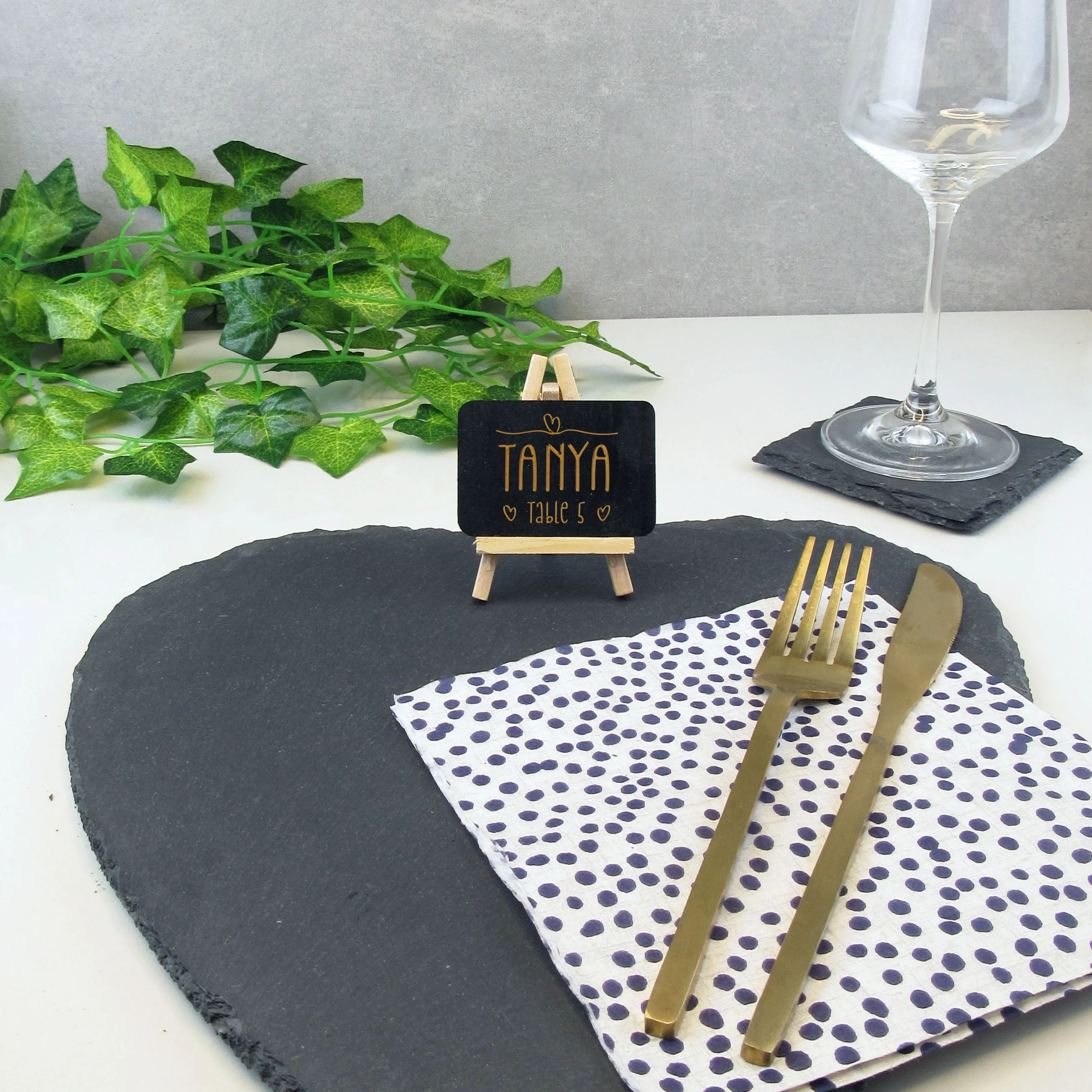 Personalised Rustic Wedding Place Names & Table Number Holders