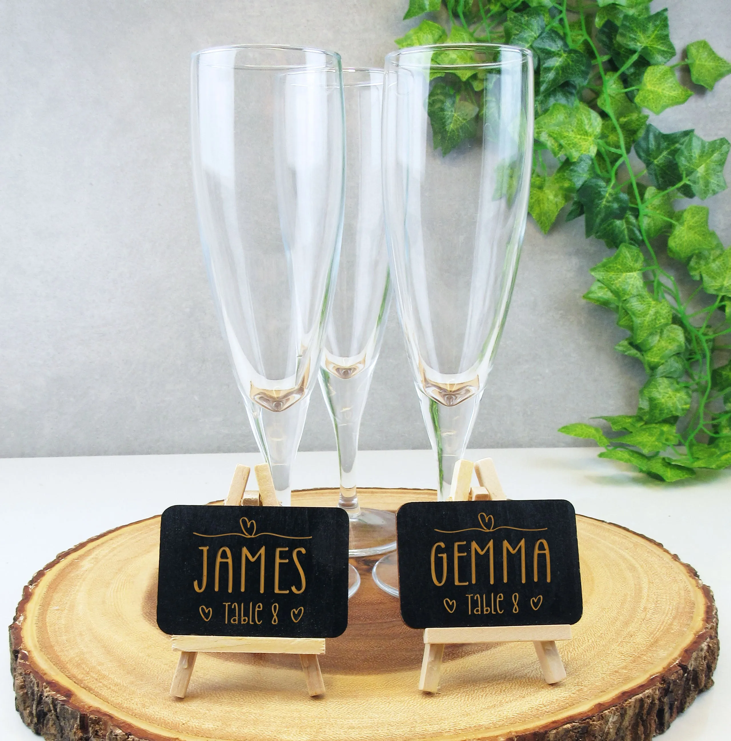 Personalised Rustic Wedding Place Names & Table Number Holders