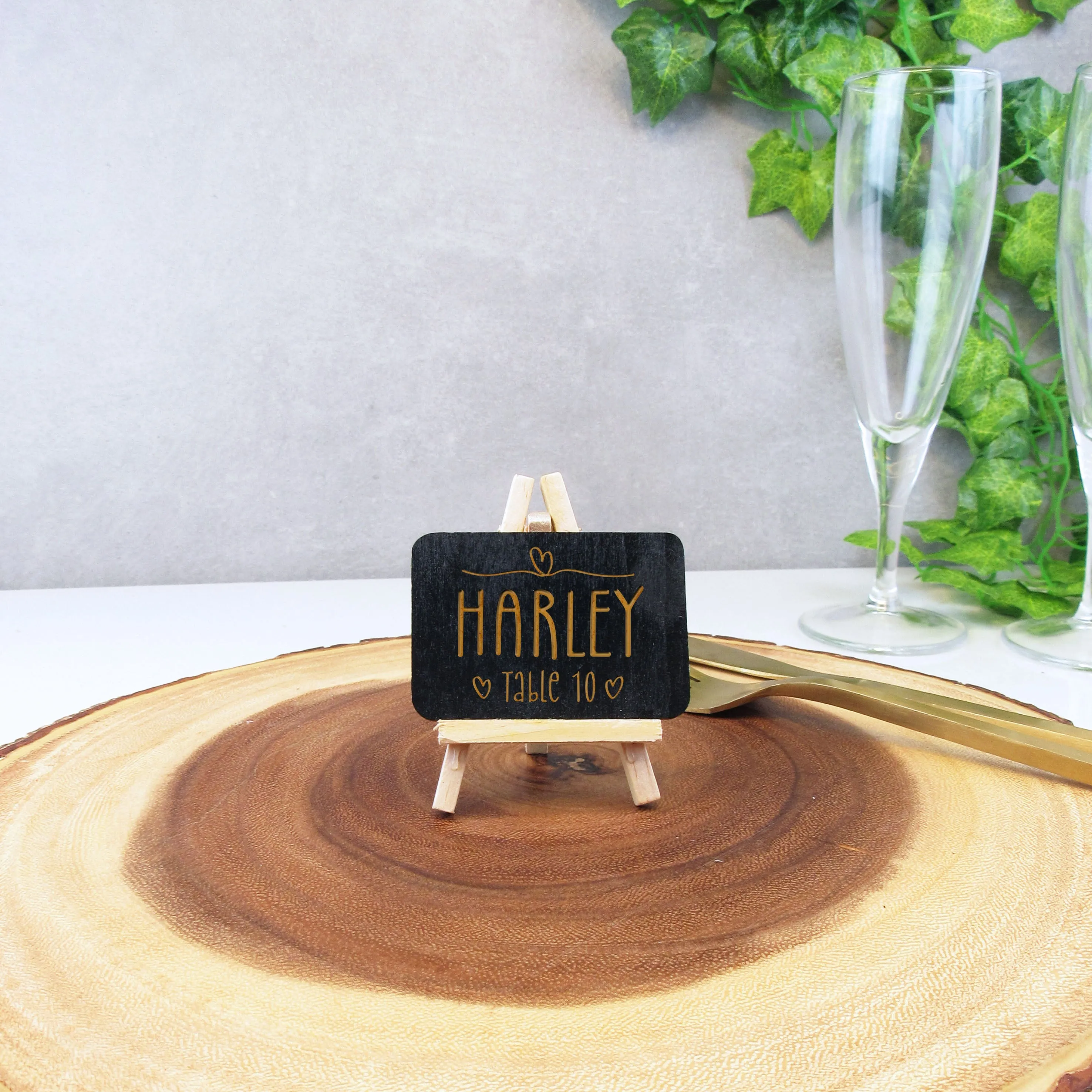 Personalised Rustic Wedding Place Names & Table Number Holders