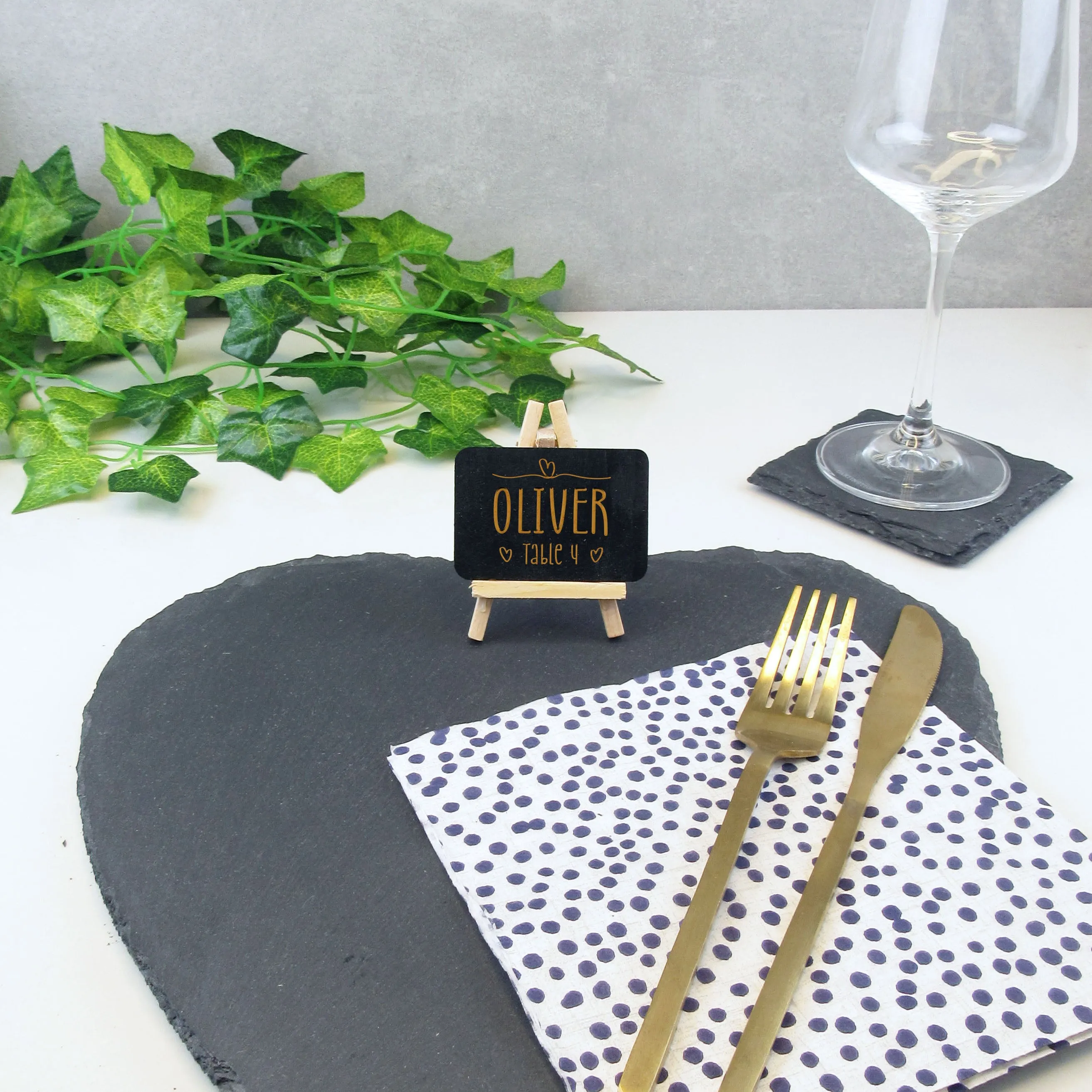 Personalised Rustic Wedding Place Names & Table Number Holders