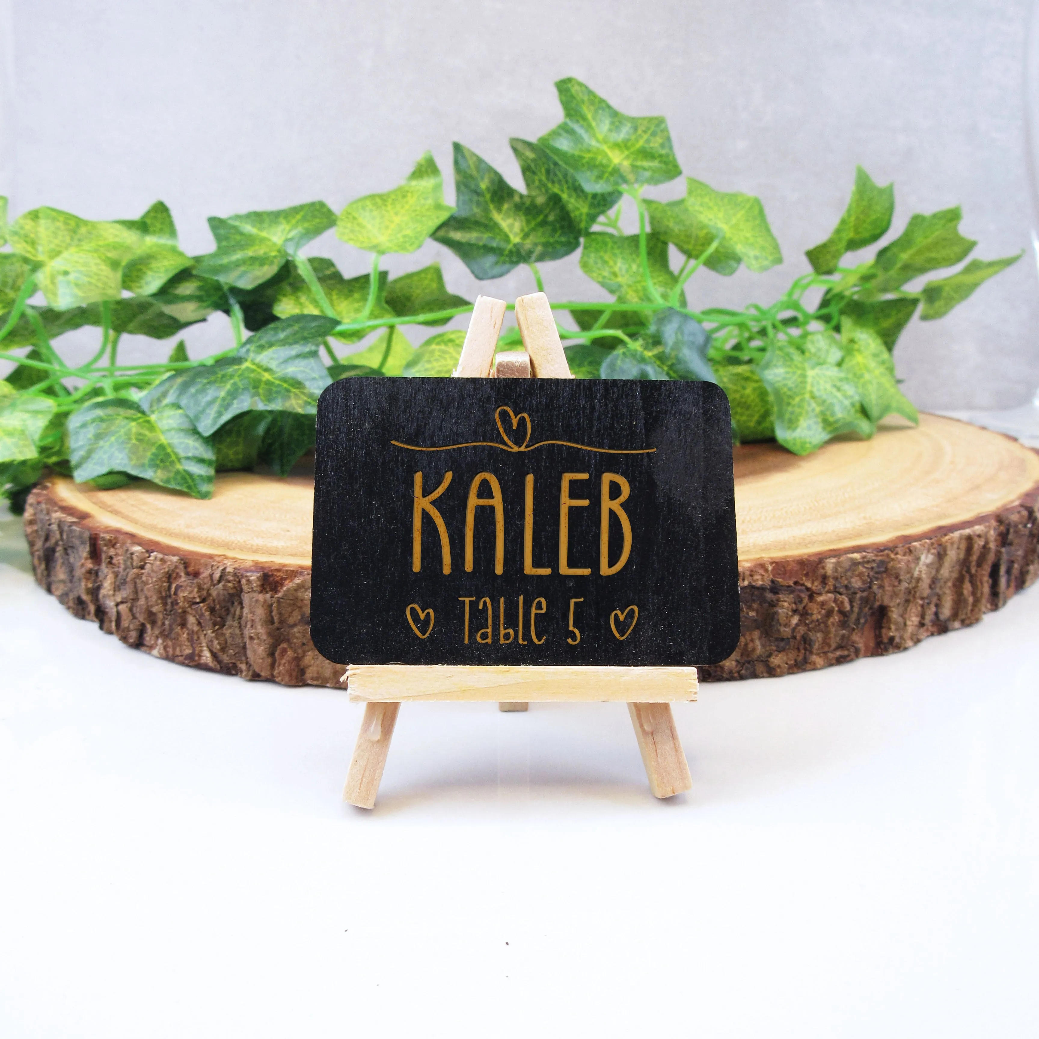 Personalised Rustic Wedding Place Names & Table Number Holders