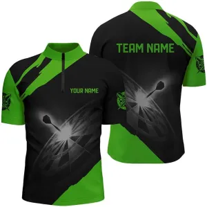 Personalized Dart Jersey, Dart Jerseys for Men, Dart Shirts, Dart Shirts for Men, Green Flame Mens Darts