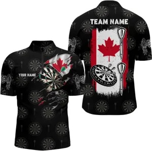Personalized Dart Jerseys for Men, Dart Shirt, Funny 3D Darts Skull Colorful Fire Darts Men Quarter-Zip