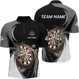 Personalized Dart Jerseys for Men, Dart Shirt, Personalized Green Glass Break Quarter-Zip Shirts Custom