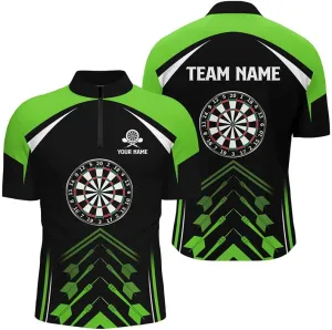Personalized Dart Jerseys for Men, Dart Shirt, Personalized Green Glass Break Quarter-Zip Shirts Custom