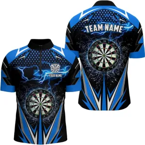 Personalized Dart Jerseys for Men, Dart Shirt, Personalized Green Glass Break Quarter-Zip Shirts Custom