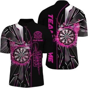 Personalized Dart Jerseys for Men, Dart Shirts for Men, Personalized American Flag Darts Pattern Men 1/4