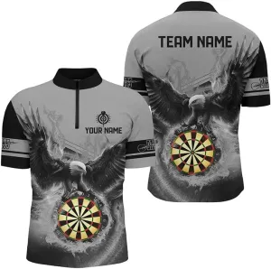 Personalized Dart Jerseys for Men, Dart Shirts for Men, Personalized Darts Turquoise Arrow Men Dart Polo