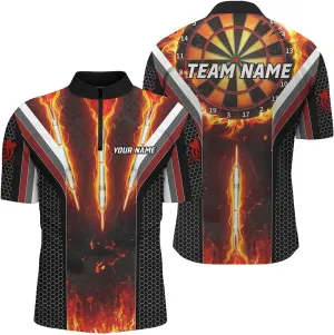 Personalized Dart Jerseys for Men, Dart Shirts for Men, Personalized Large Red Darts Arrow Smoke Skull